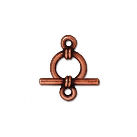 9mm TierraCast Wrapped Toggle Clasp Set - Antique Copper Plated - Per Set