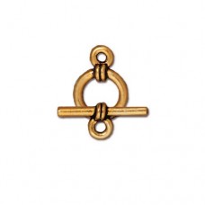 9mm TierraCast Wrapped Toggle Clasp Set - Antique Gold Plated - Per Set