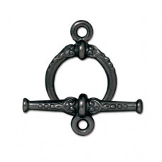 18mm TierraCast Heirloom Toggle Clasp - Black Oxide - Per Set