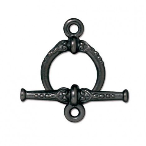 18mm TierraCast Heirloom Toggle Clasp - Black Oxide - Per Set