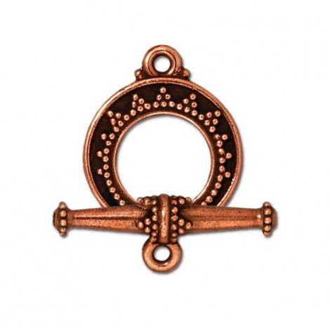 15mm TierraCast Tapered Bali Toggle Clasp - Ant Copper