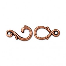 12x6mm TierraCast Vine Hook & Eye Clasp - Ant Copper - Per Set