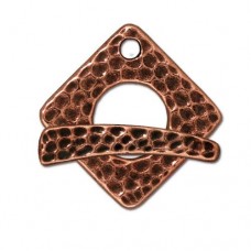 23mm TierraCast Copper Square Hammertone Toggle Set - Each