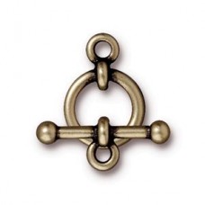 12mm TierraCast Anna Toggle Clasp Set - Brass Oxide - Each