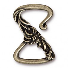 28x20mm TierraCast Floral Z-Hook - Brass Oxide - Each