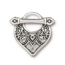 22mm TierraCast Temple Toggle Clasp Set - Antique Silver - Each