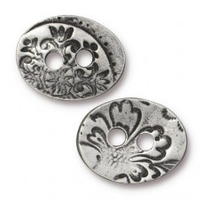 17x14mm TierraCast Jardin Button - Antique Pewter - Pack of 2