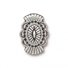 20mm TierraCast Western Button - Antique Silver - Each