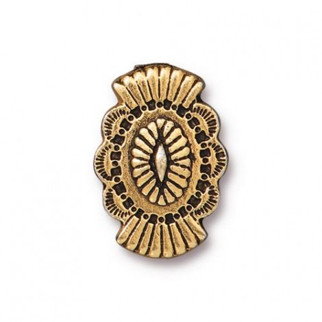20mm TierraCast Western Button - Antique 22K Gold Plated - Each