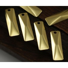 19x6mm Raw Brass Triangle Rectangle Drops w-1 Hole - Pack of 10