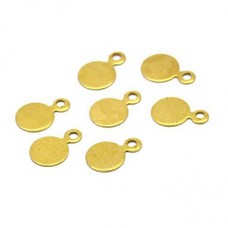 6mm 26ga Tiny Raw Brass Round Tags - Pack of 50