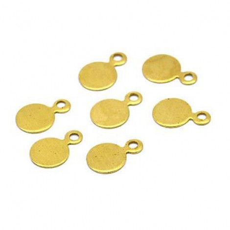 6mm 26ga Tiny Raw Brass Round Tags - Pack of 50