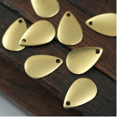8x13mm Raw Brass Domed Teardrop Blanks - Pack of 8