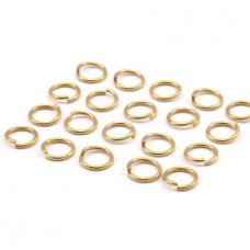 8mm 18ga Dark Raw Brass Round Open Jumprings - Pack of 10