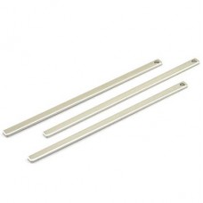 70x3x1mm Silver Plated Brass Long Bar Pendant Drop Blanks - Pack of 2