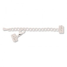 10mm Artistic Wire Ribbon End Crimps w-Ext Chain &  Clasp - Silver Plated - 2 sets