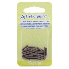 Artistic Wire Large Wire Crimps - 16ga Antique Copper - Pack of 50