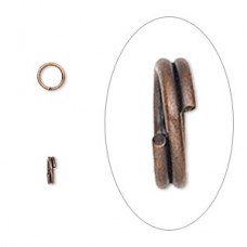 5mm Antique Copper Plated Steel Split Rings - Pack of 50
