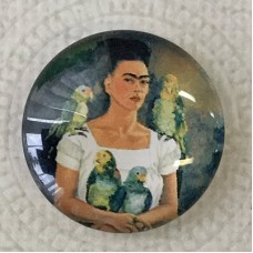 25mm Art Glass Backed Cabochons - Frida Kahlo 2 - Each