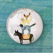 25mm Art Glass Backed Cabochons - Animal Stack - Each