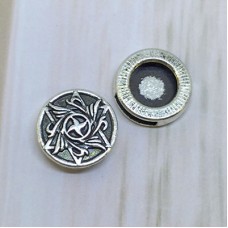 18mm (ID10x2mm) Ant Silver Round Slider for Flat Leather - Each