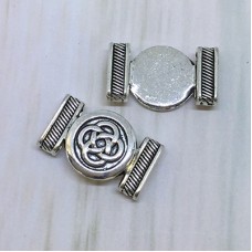 23x12mm (ID10x2mm) Ant Silver Celtic Knot Sliders for Flat Leather - Each