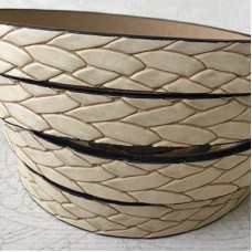 10x2mm Vegan Faux Braided Flat Leather - Beige - 1 metre