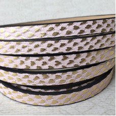 5x2mm Vegan Friendly PU Flat Faux Snakeskin Leather - Pink/Gold - 1.1m Strip