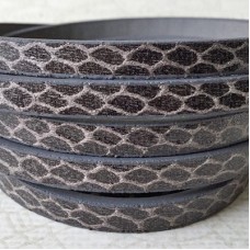 5x2mm Vegan Friendly PU Flat Faux Snakeskin Leather - Dark Brown - 1.1m Strip