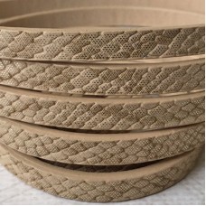 5x2mm Vegan Friendly PU Flat Faux Snakeskin Leather - Beige/Gold - 1.1m Strip