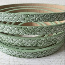 5x2mm Vegan Friendly PU Flat Faux Snakeskin Leather - Mint/Silver - 1.1m Strip