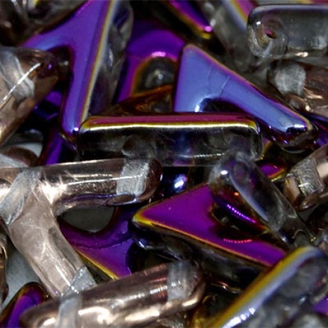 10x4mm Czech 3-Hole Ava Beads - Pack of 20 - Crystal Sliperit