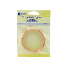 Artistic Wire, 14 Gauge (1.6 mm), Rose Gold Color, 10 ft (3.1 m) 