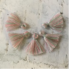 15mm Tiny Cotton Tassels - Pastel Mix - Pack of 10