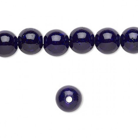 8mm Purple Riverstone Quartz Hole Gemstone Beads - Strand