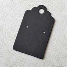 3x5cm Kraft Paper Luggage Tag Shape Earring Cards - Black - Pack of 50 - OVERSTOCK SALE!