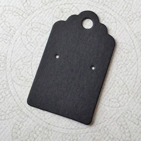 3x5cm Kraft Paper Luggage Tag Shape Earring Cards - Black