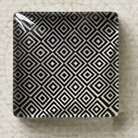 25mm Art Glass Backed Square Cabochons - Black & Red Series Design 2 - Each 25mm Art Glass Backed Square Cabochons - Black & Red Series Design 2 - Each