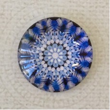 25mm Art Glass Backed Cabochons - Moody Blues Design 9 - Each