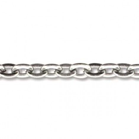 3.3mm OD Width -1.7mm ID Stainless Steel Flat Cable Chain