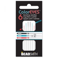 Beadsmith Coloreyes Beading Needles - Assortment - 2 ea of Size 10, 11 & 12