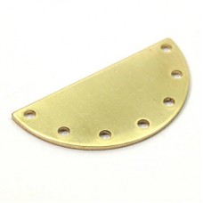 30x15mm 20ga Raw Brass Semi-Circle Blank w-7 Holes - Pack of 4