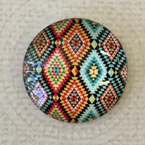 25mm Art Glass Backed Cabochons - Fab 60s Designs 10 - Each 25mm Art Glass Backed Cabochons - Fab 60s Designs 10 - Each