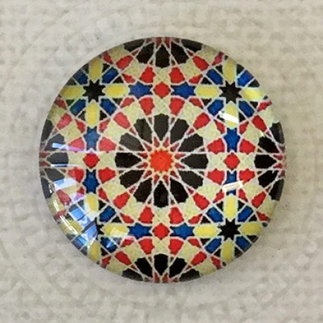25mm Art Glass Backed Cabochons - Fab 60s Designs 11 - Each 25mm Art Glass Backed Cabochons - Fab 60s Designs 11 - Each