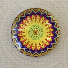 25mm Art Glass Backed Cabochons - Fab 60s Designs 12 - Each