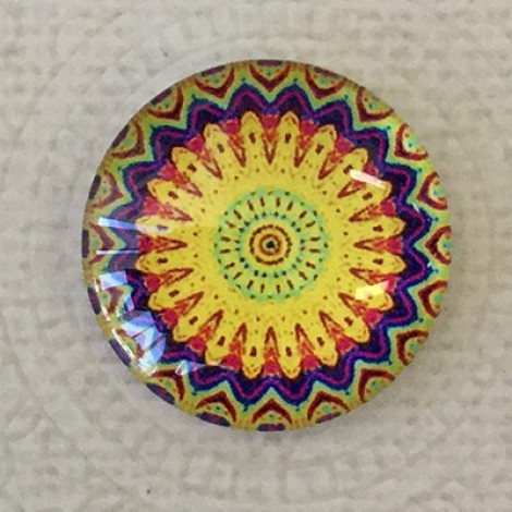 25mm Art Glass Backed Cabochons - Fab 60s Designs 12 - Each 25mm Art Glass Backed Cabochons - Fab 60s Designs 12 - Each