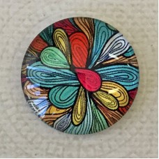 25mm Art Glass Backed Cabochons - Fab 60s Designs 3 - Each