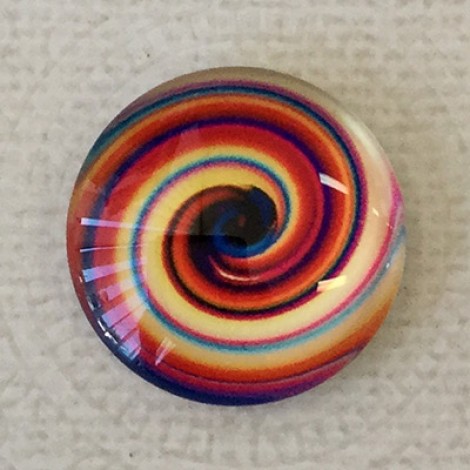 25mm Art Glass Backed Cabochons - Fab 60s Designs 6 - Each 25mm Art Glass Backed Cabochons - Fab 60s Designs 6 - Each