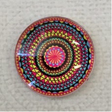 25mm Art Glass Backed Cabochons - Fab 60s Designs 7 - Each
