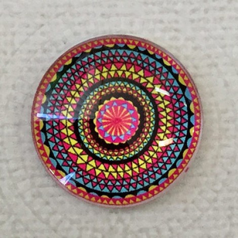 25mm Art Glass Backed Cabochons - Fab 60s Designs 7 - Each